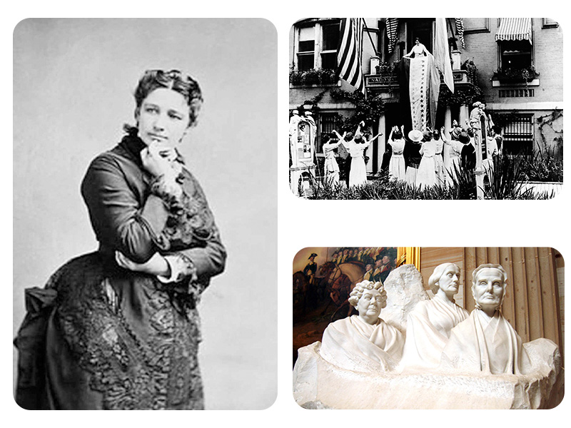 collage of historical photos of women